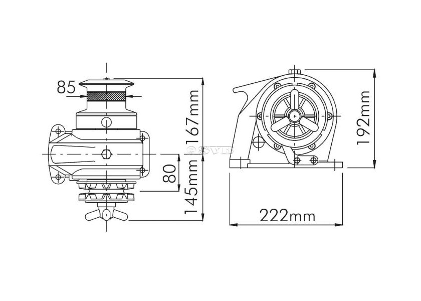 Купить Брашпиль горизонтальный якорный с кабестаном Lofrans Royal 220002 10 мм ручное управление 7ft.ru в интернет магазине Семь Футов