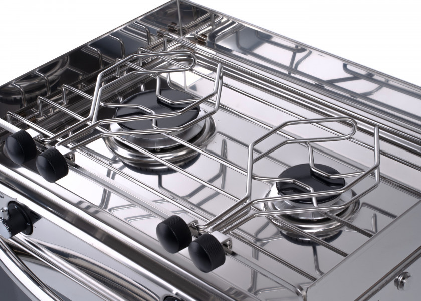 Купить Газовая двухконфорочная плита Eno Grand Large 2 141341010785 515x470x450мм 19л 30мбар из нержавеющей стали AISI304L 7ft.ru в интернет магазине Семь Футов