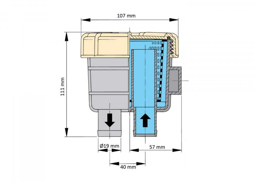 Купить Фильтр забортной воды Vetus FTR140/13 111 x 107 мм 12,7 мм 23 л/мин 7ft.ru в интернет магазине Семь Футов