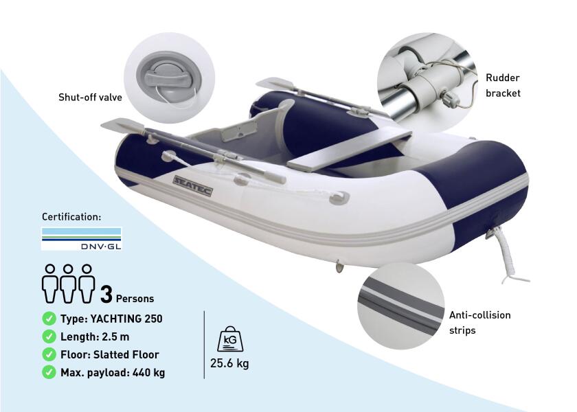 Купить SEATEC YACHTING 250 Tender / slatted floor / 3-person / 2.50 m / max. 6 HP 55647-bvs 7ft.ru в интернет магазине Семь Футов