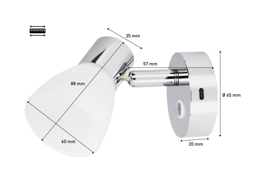 Купить SEATEC LED Reading Light with touch switch and USB-C charging port 31986-bvs 7ft.ru в интернет магазине Семь Футов