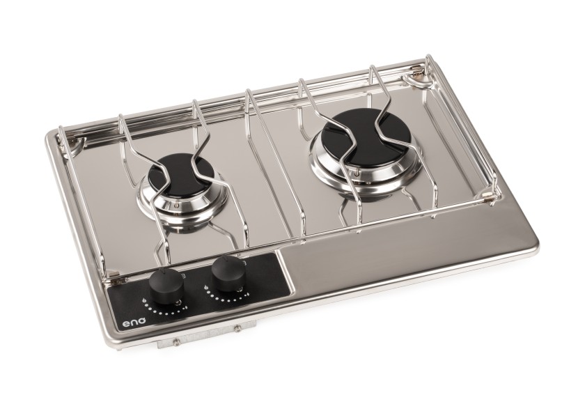 Купить Плита газовая двухконфорочная встраиваемая ENO MASTER-2 432040010785 472x342x77мм 1,75-2,5кВт со стеклянной крышкой и газ-контролем 7ft.ru в интернет магазине Семь Футов