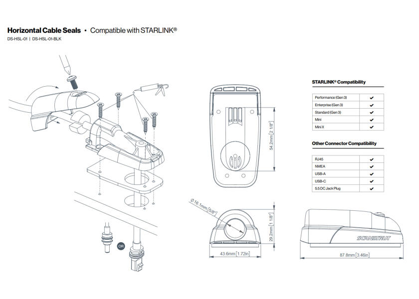 Купить SCANSTRUT Кабельный ввод для Starlink® / серый / DS-HSL-01 7ft.ru в интернет магазине Семь Футов