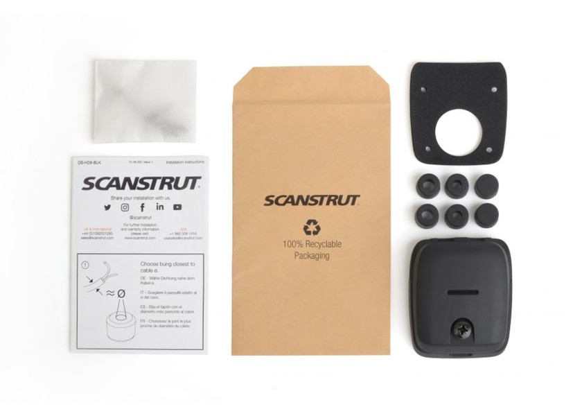 Купить Сальник кабельный водонепроницаемый Scanstrut DS-HD6-BLK для кабелей Ø5-6мм 54х63х22мм класс защиты IP68 из ударопрочного пластика черного цвета 7ft.ru в интернет магазине Семь Футов