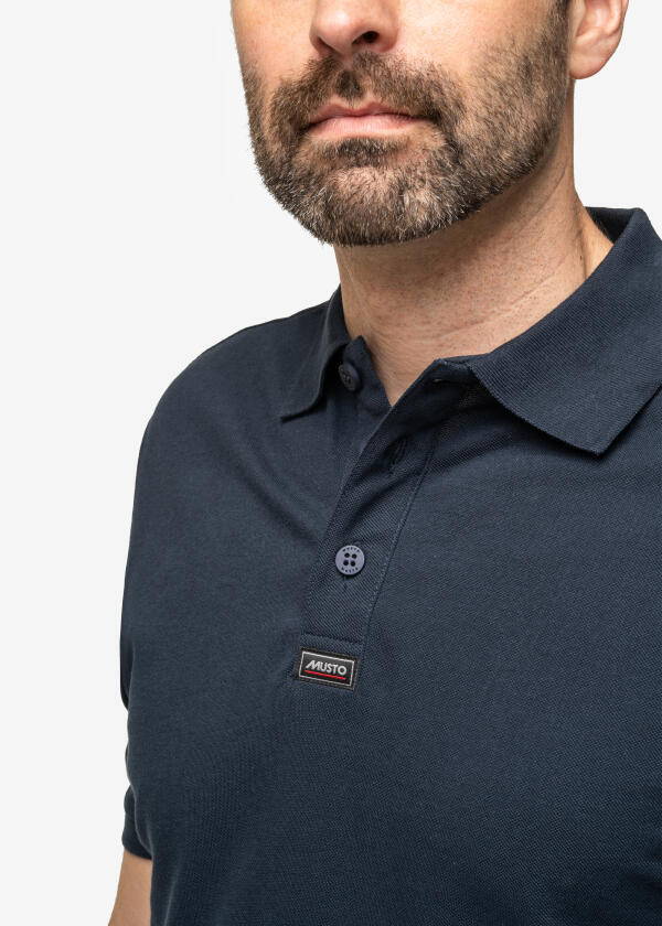 Купить MUSTO 82133_597-M Мужская футболка-поло Essential Pique / темно-синий / Размер одежды: М 7ft.ru в интернет магазине Семь Футов