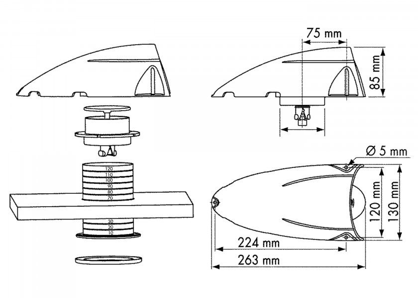 Купить Plastimo 51637 Streamlined Dorade Box Вентиляция  White 7ft.ru в интернет магазине Семь Футов