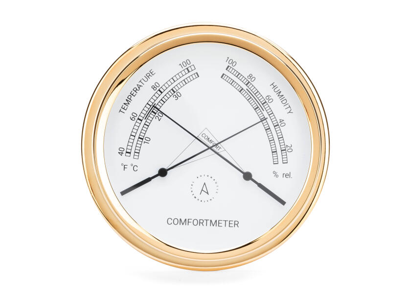 Купить Термогигрометр Autonautic instrumental Indic TH175D 175x40мм из позолоченной латуни 7ft.ru в интернет магазине Семь Футов