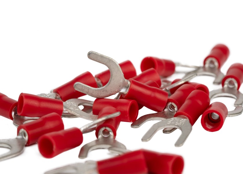 Купить Вилочный кабельный наконечник / красный / 0,5–1,5 мм² / 20 шт. в упаковке / Диаметр проушины: M6 63741-bvs 7ft.ru в интернет магазине Семь Футов