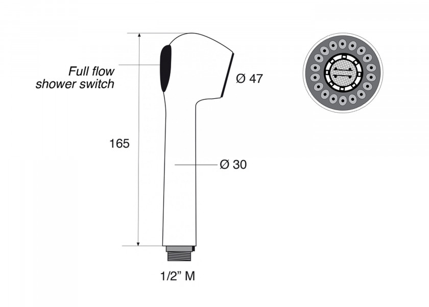Купить BARKA D55 Душевая лейка для однорычажного смесителя 12301-bvs 7ft.ru в интернет магазине Семь Футов