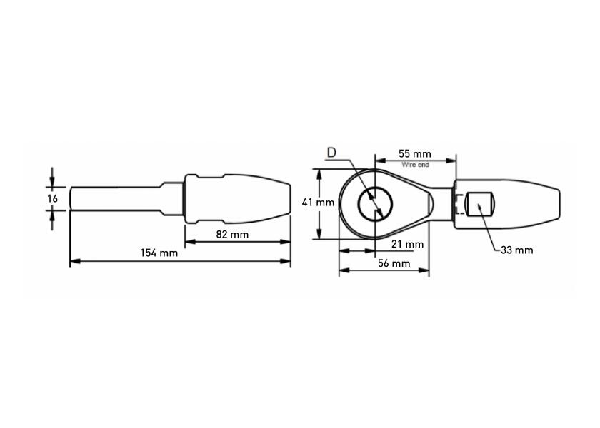 Купить Наконечник-обух Blue Wave SC820804 для троса Ø4мм 57x18x6мм 370/2200кг из нержавеющей стали AISI316 7ft.ru в интернет магазине Семь Футов