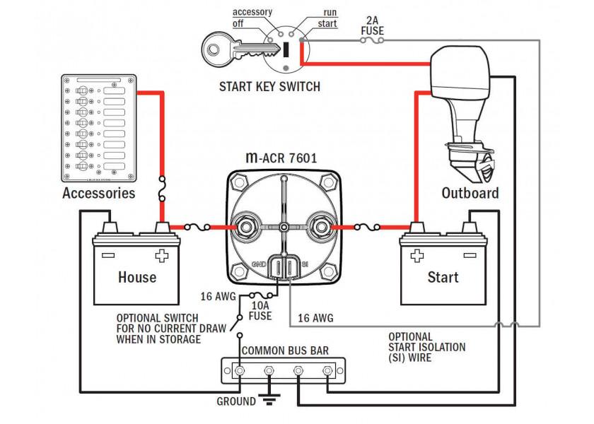 Купить Автоматическое зарядное реле Blue Sea m-ACR 7601 12/24В 65А 7ft.ru в интернет магазине Семь Футов