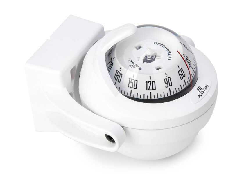 Купить Компас Plastimo Offshore 75 63866 12/24В для судна 5-8м c белой конической картушкой Ø70мм в белом корпусе Ø100мм на кронштейне 7ft.ru в интернет магазине Семь Футов