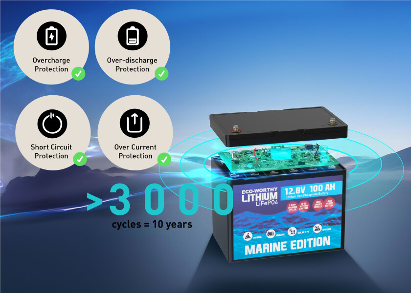 Купить Морская литиевая батарея LiFePO4 / 12 В / 100 Ач 7ft.ru в интернет магазине Семь Футов