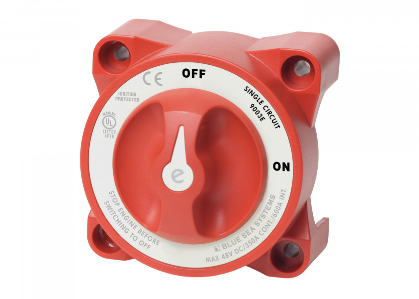 Купить Переключатель батарей Blue Sea e-Series 9003E 48В 350/600/1200А однополюсный ВКЛ-ВЫКЛ на 1 АКБ красный 7ft.ru в интернет магазине Семь Футов
