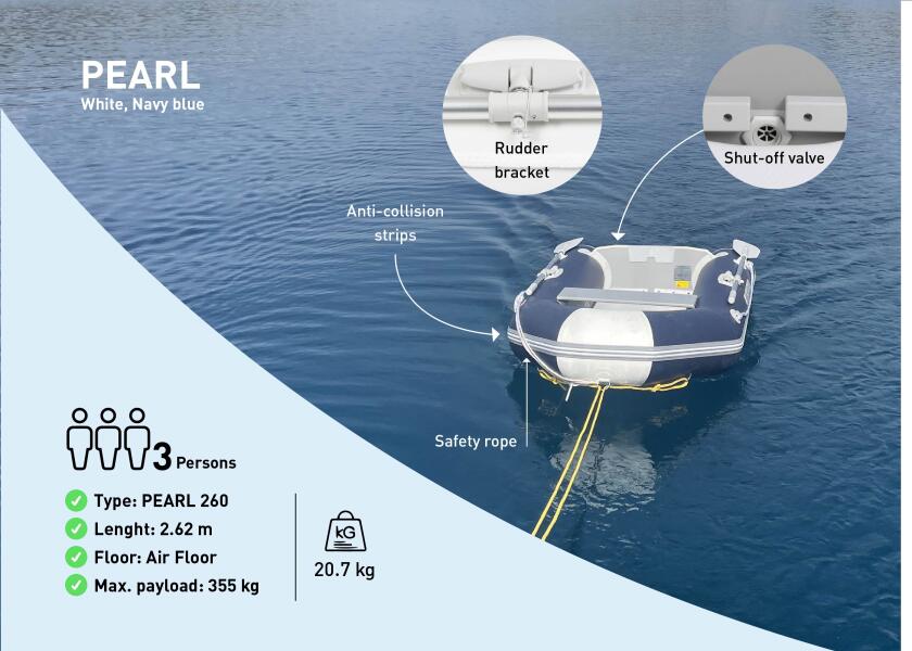 Купить SEATEC 56074 Надувная лодка PEARL 260 / надувной пол / 3 человека / 2,62 м / макс. 6 л.с. 7ft.ru в интернет магазине Семь Футов
