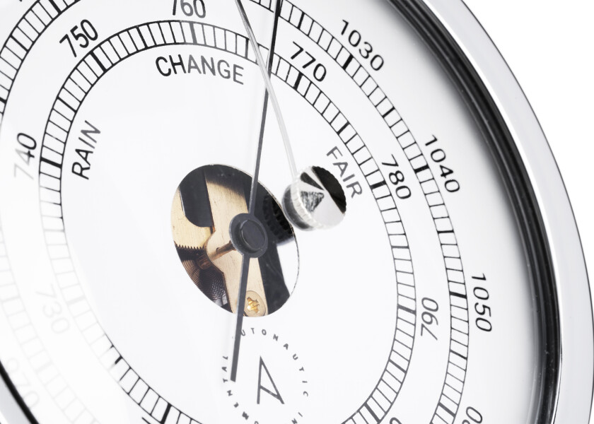 Купить Барометр Autonautic instrumental Pacific B120C 120x35мм из хромированной латуни 7ft.ru в интернет магазине Семь Футов