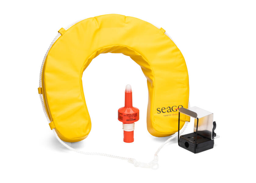 Купить SEAGO Horseshoe Lifebuoy / yellow / with bracket and SOLAS light 55928-bvs 7ft.ru в интернет магазине Семь Футов