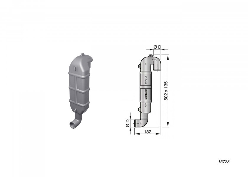 Купить Гусек Vetus WLOCKLT45 182x135x502мм для шлангов Ø45мм пластиковый 7ft.ru в интернет магазине Семь Футов