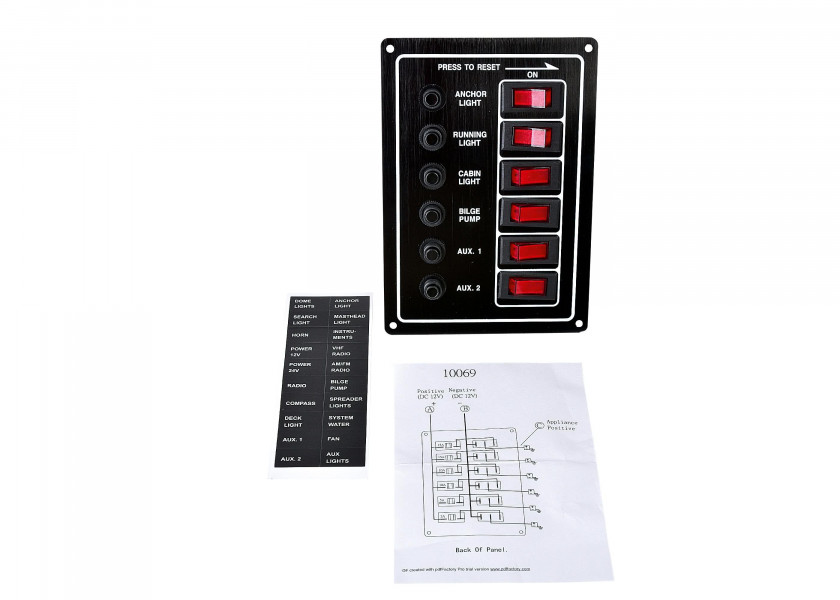 Купить Switch Panel with 6 Circuit Breakers 10169-bvs 7ft.ru в интернет магазине Семь Футов