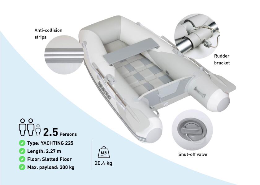 Купить SEATEC 55805 YACHTING 225 Тендер / реечный пол / 2,5 человека / 2,25 м / макс. 3,3 л.с. 7ft.ru в интернет магазине Семь Футов
