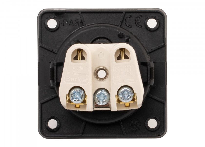 Купить BERKER 9619505 Розетка с заземляющим контактом Франция/Бельгия/черный, матовый 48539-bvs 7ft.ru в интернет магазине Семь Футов