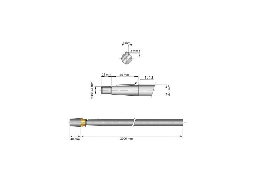 Купить Гребной вал Vetus SA25/1500 Ø25мм 1500мм из нержавеющей стали 7ft.ru в интернет магазине Семь Футов