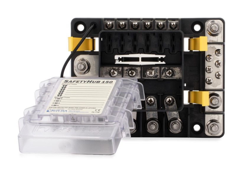 Купить Блок предохранителей Blue Sea SafetyHub 150 7748 12-32В 600А IP66 10 цепей с защитой от возгорания 7ft.ru в интернет магазине Семь Футов
