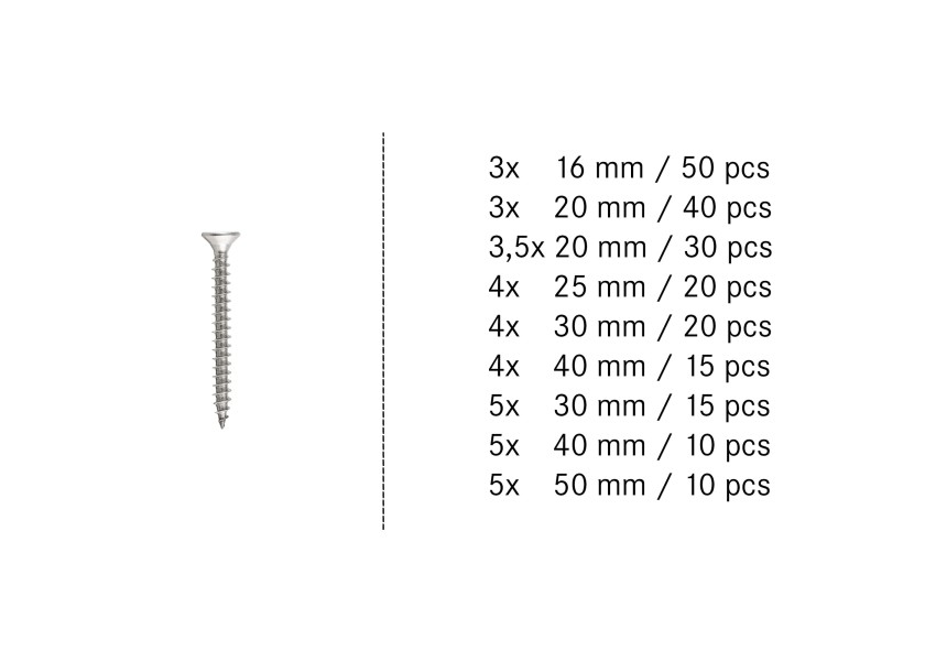 Купить V4A Screw Set / Chipboard Screws / 210-piece 30855-bvs 7ft.ru в интернет магазине Семь Футов