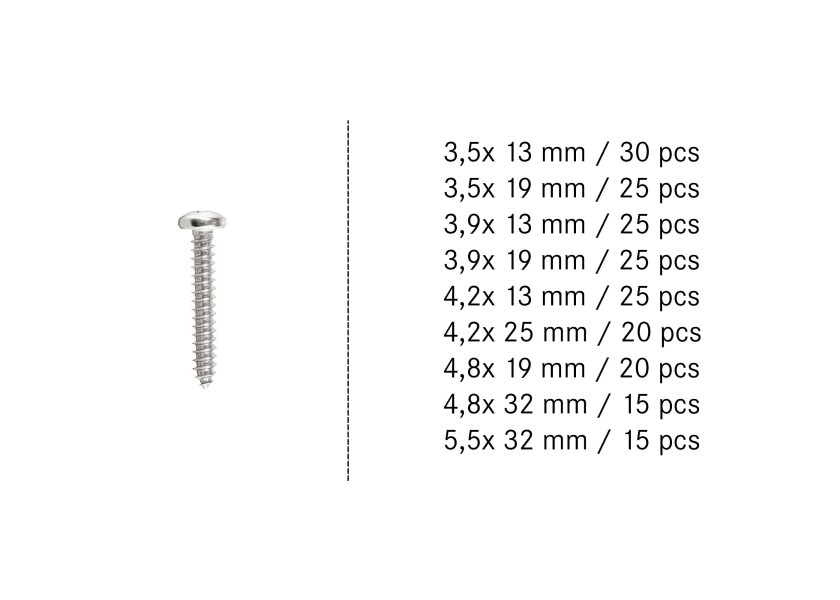 Купить V4A Tapping Screw Set / DIN 7981 / 200-piece 30853-bvs 7ft.ru в интернет магазине Семь Футов