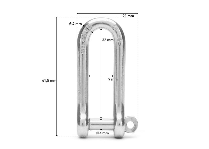 Купить WICHARD self-locking Stainless Steel long Shackle 18002-bvs 7ft.ru в интернет магазине Семь Футов