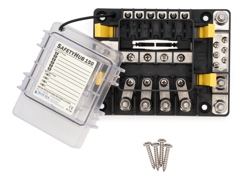 Купить Блок предохранителей Blue Sea SafetyHub 150 7748 12-32В 600А IP66 10 цепей с защитой от возгорания 7ft.ru в интернет магазине Семь Футов