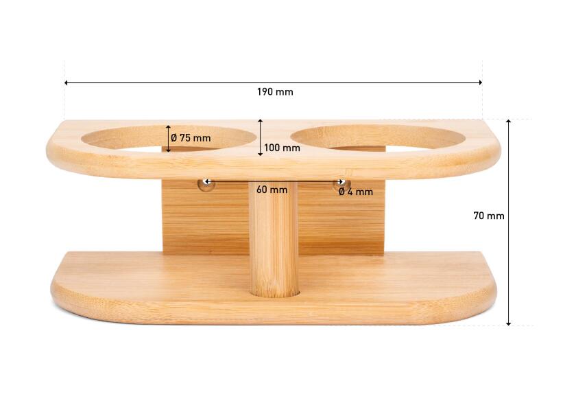 Купить Бамбуковый держатель для 2 стаканов Plastimo 5998702 190x50x100мм 7ft.ru в интернет магазине Семь Футов