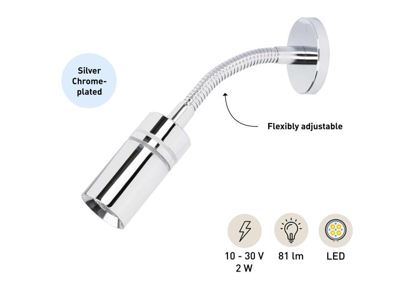 Купить SEATEC LED Reading Light with Dimmer / chrome-plated / warm white 30484-bvs 7ft.ru в интернет магазине Семь Футов