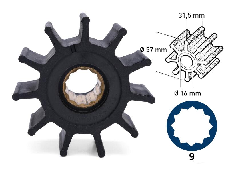 Купить JOHNSON PUMP Impeller for Volvo Penta / Yanmar / Perkins / Nanni 33743-bvs 7ft.ru в интернет магазине Семь Футов