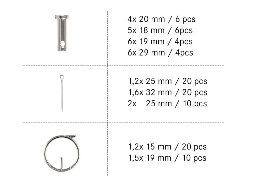 Купить V4A Pin, Cotter Pin Set / 100-piece 30845-bvs 7ft.ru в интернет магазине Семь Футов