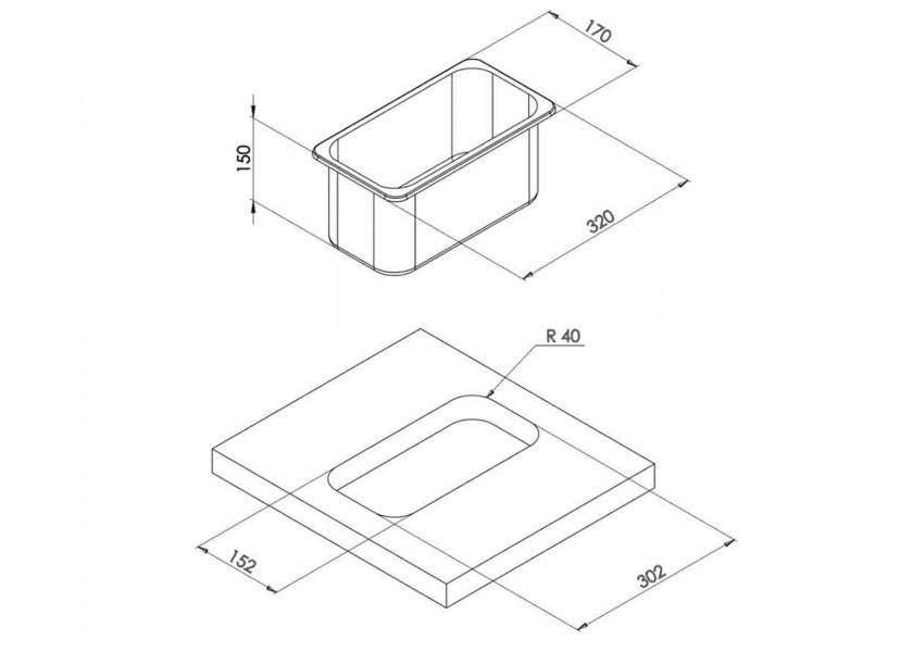 Купить Stainless Steel Sink / rectangular / 320x170x150 mm 60006-bvs 7ft.ru в интернет магазине Семь Футов