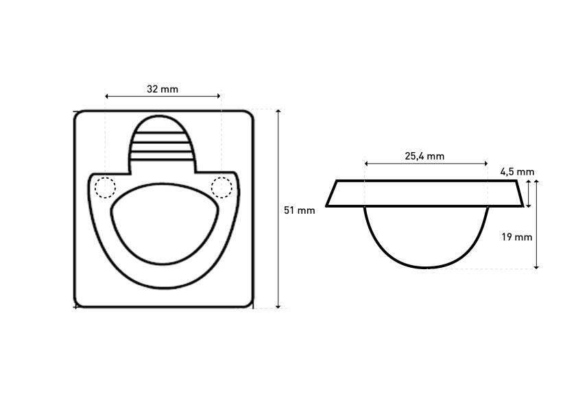 Купить Защелка напольная, квадратная 16922-bvs 7ft.ru в интернет магазине Семь Футов
