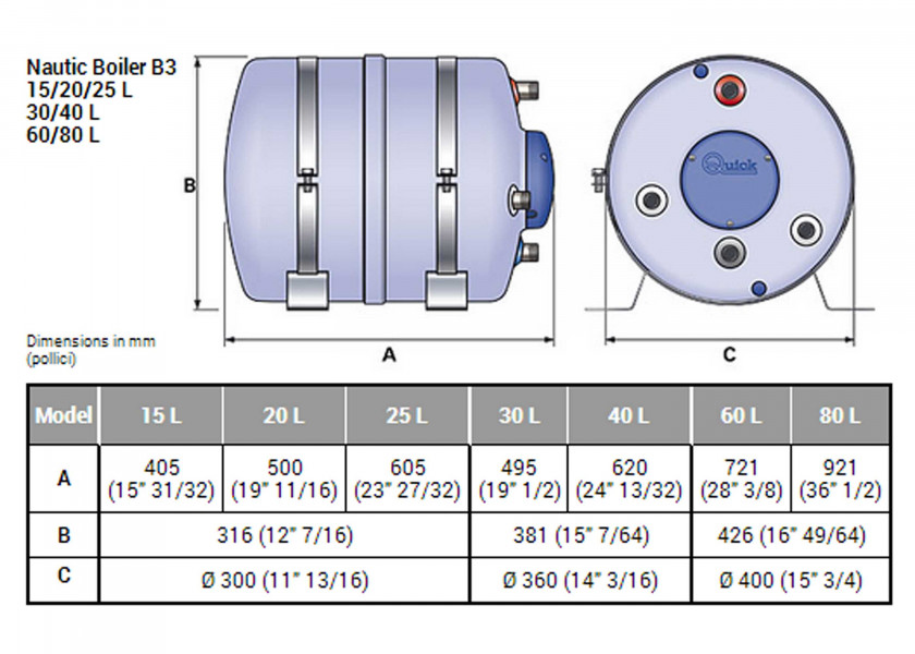 Купить QUICK B3 Water Heater / stainless steel / 15-80 litre 42198-bvs 7ft.ru в интернет магазине Семь Футов