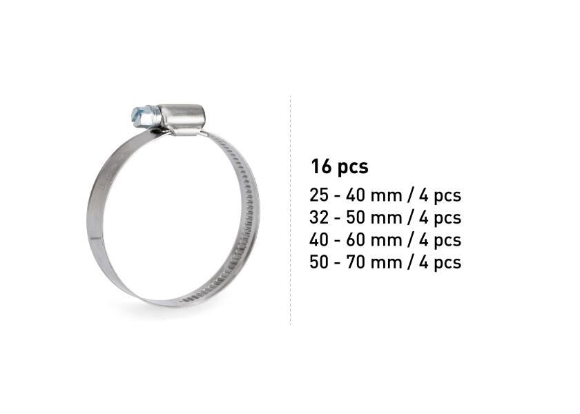 Купить V4A Assortment Box / hose clamps / 25-70 mm / 16 pieces 32062-bvs 7ft.ru в интернет магазине Семь Футов