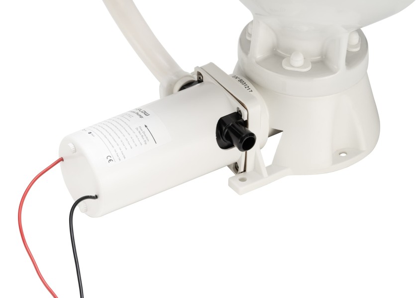 Купить Электрический туалет Johnson Pump Aqua-T Standard Electric Compact 80-47435-01 12В 430x345x390мм с центробежным насосом-мацератором белый 7ft.ru в интернет магазине Семь Футов