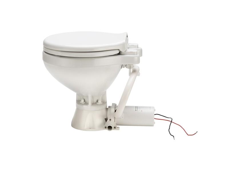 Купить Электрический туалет Johnson Pump Aqua-T Standard Electric Compact 80-47435-01 12В 430x345x390мм с центробежным насосом-мацератором белый 7ft.ru в интернет магазине Семь Футов