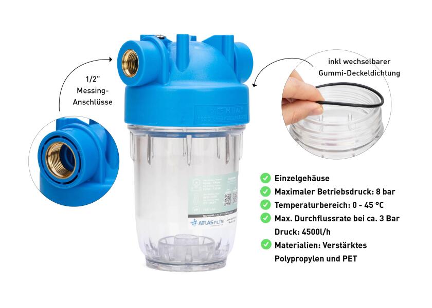 Купить ATLAS Drinking Water Filter 300 l/h / 5" Single Housing / Activated Carbon Granulate Filter Cartridge / 5 Microns 32346-bvs 7ft.ru в интернет магазине Семь Футов