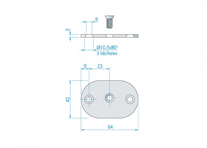 Купить Фронтальная монтажная пластина овальная Roca 425073 для ручек 25 мм 7ft.ru в интернет магазине Семь Футов
