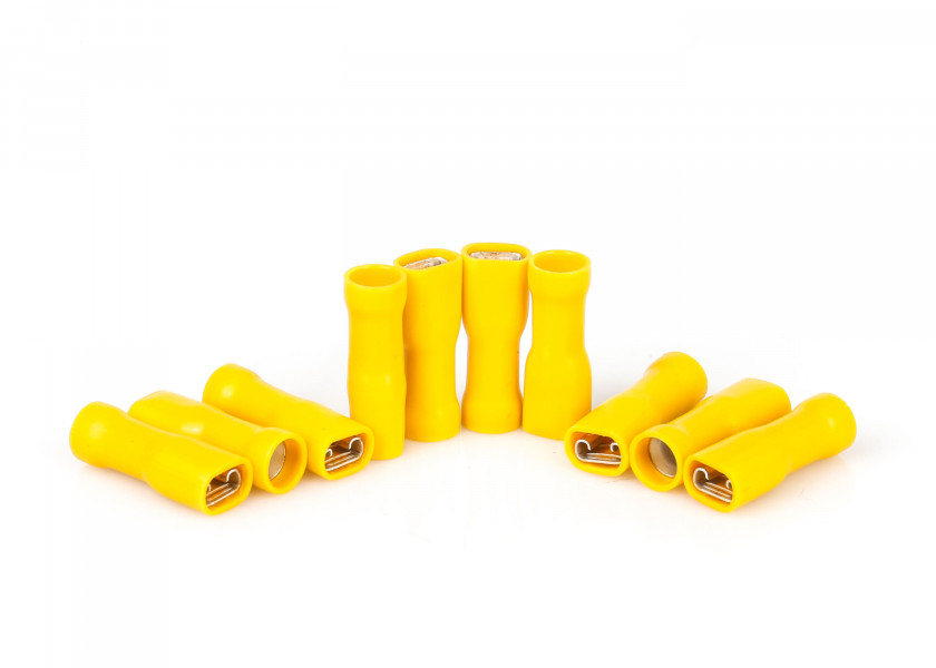 Купить Spade Connector Female / yellow / 4.0 - 6.0 mm² / pack of 10 / 9.5 mm 63703-bvs 7ft.ru в интернет магазине Семь Футов