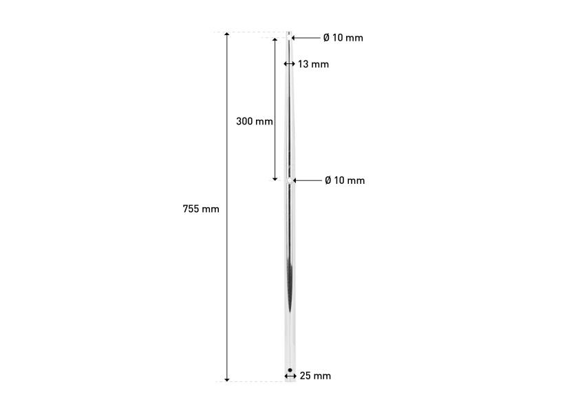 Купить Stanchion Tube V4A / tapered 25990-bvs 7ft.ru в интернет магазине Семь Футов