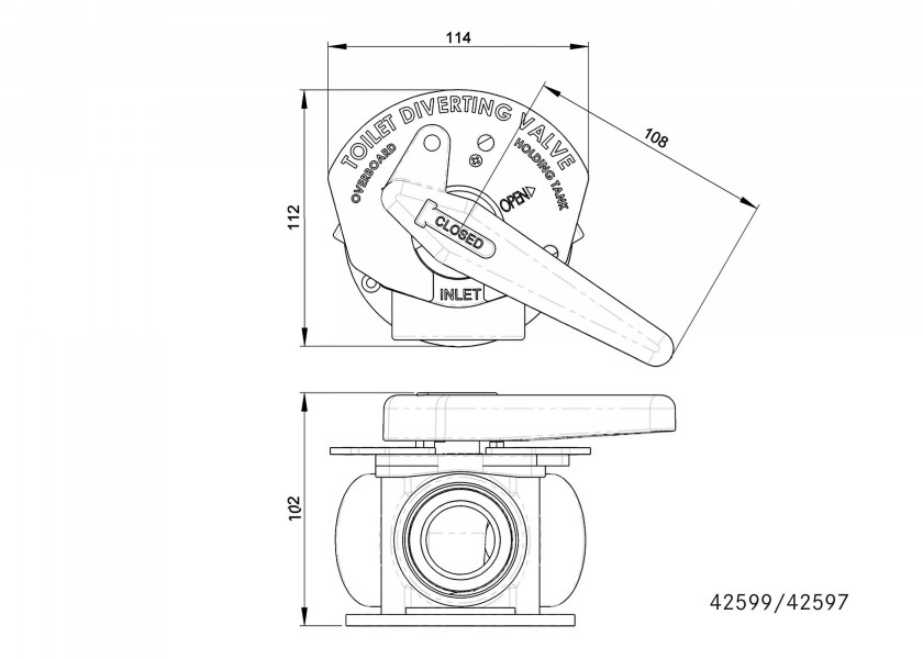 Купить Кран трехходовой для сточных вод TruDesign Aquavalve 90314 вн.резьба 1 1/2" из белого полиамида 7ft.ru в интернет магазине Семь Футов