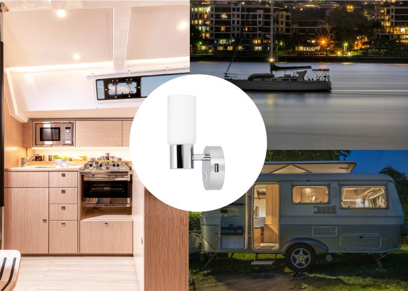 Купить SEATEC LED Wall Light / with touch switch and USB charging port 29818-bvs 7ft.ru в интернет магазине Семь Футов