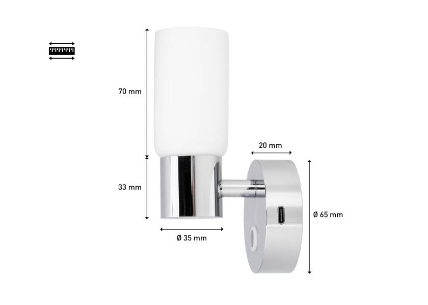 Купить SEATEC LED Wall Light with touch switch and USB-C charging port 31987-bvs 7ft.ru в интернет магазине Семь Футов