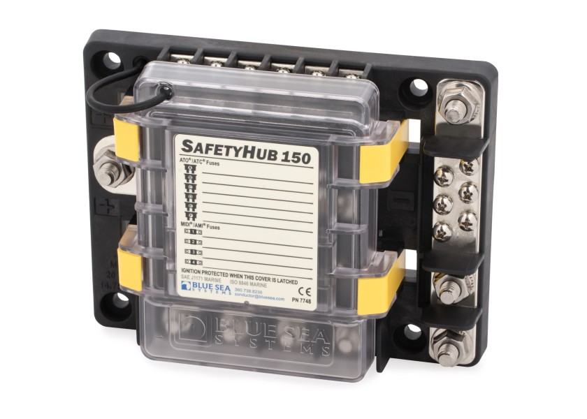 Купить Блок предохранителей Blue Sea SafetyHub 150 7748 12-32В 600А IP66 10 цепей с защитой от возгорания 7ft.ru в интернет магазине Семь Футов