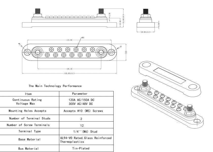 Купить SEATEC Busbar with Housing / 2x M6 / 12x M4 / black 29735-bvs 7ft.ru в интернет магазине Семь Футов